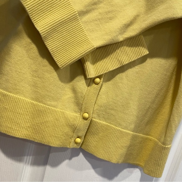 Charter Club Size L Yellow White Daisy Embellished Button Front Cardigan - Picture 3 of 12